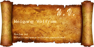 Weigang Volfram névjegykártya